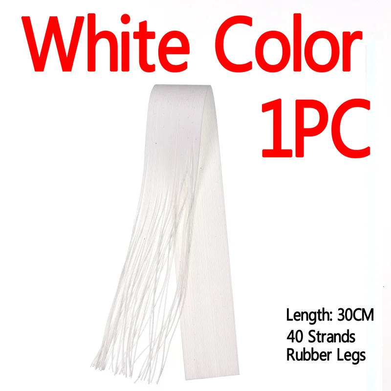 Bimoo 40 прядей/Упаковка 30 см микро силиконовая резиновая веревка для мягких червя Форели Мухи ноги рыболовный джиг приманка Юбки материал для завязывания мух - Цвет: White Color 1PC