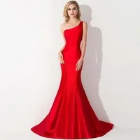 $49.99 - New Style Elegant One Shoulder Sweep Train Modest Prom Dresses Long Mermaid Formal Evening Dresses