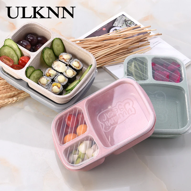 

ULKNN Wheat Fiber Pamphlet Box Microwave Oven Heating Strong Durable Anti Fall Multilayer Lattice Design Solid Colors Box