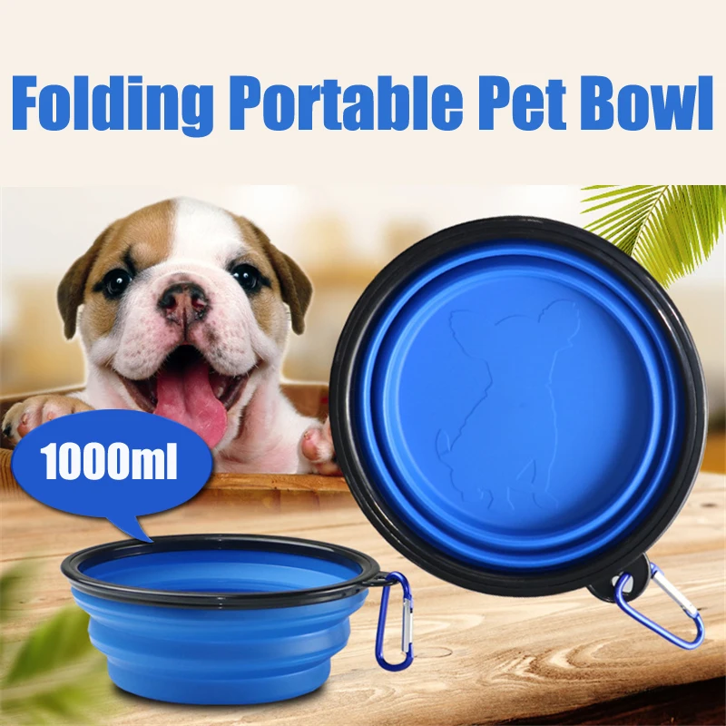 

1000ml Portable Silicone Pet Feeder Bowl Useful Beautiful Dogs Cats Practical Feeder Outdoor Travel Silicone Folding Bowls
