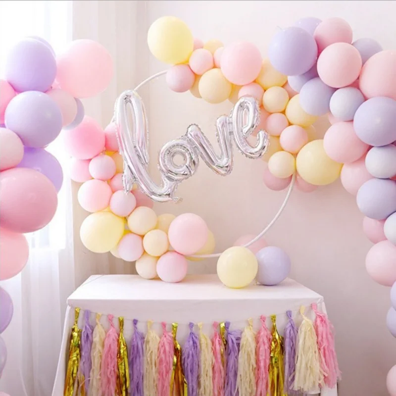 100pcs 12'' Macaroon Latex Balloons Wedding Party Balloons Birthday Adult Party Decorations Kids Colorful Air Balls Balloon Arch
