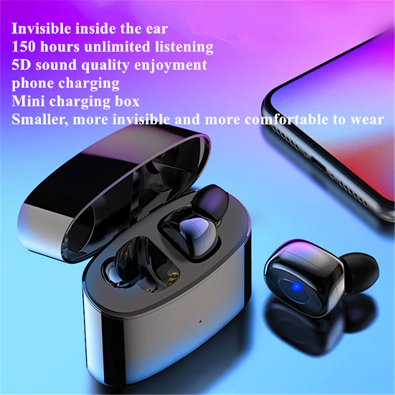 Bovitar TWS Earbuds Wireless Bluetooth Earphones Stereo Headset Bluetooth Earphone With Mic and Charging Box For Smart Phone