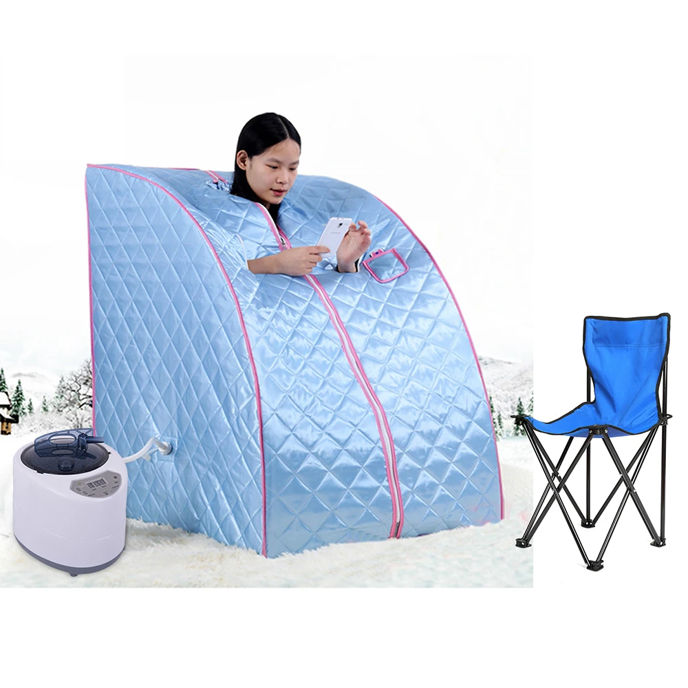 

Portable Steam Sauna Room Beneficial Skin Infrared Weight Loss Calories Bath SPA Slimming Home Sauna Box +Chair Set HWC