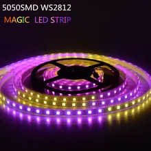 Новейшая модель; RGB магический светодиодные полосы Многоцветный 5050 SMD WS2812 Водонепроницаемый IP67 DC5V гирлянды светодиодные светильник Fita De Led лампа для плавательного Бассеина