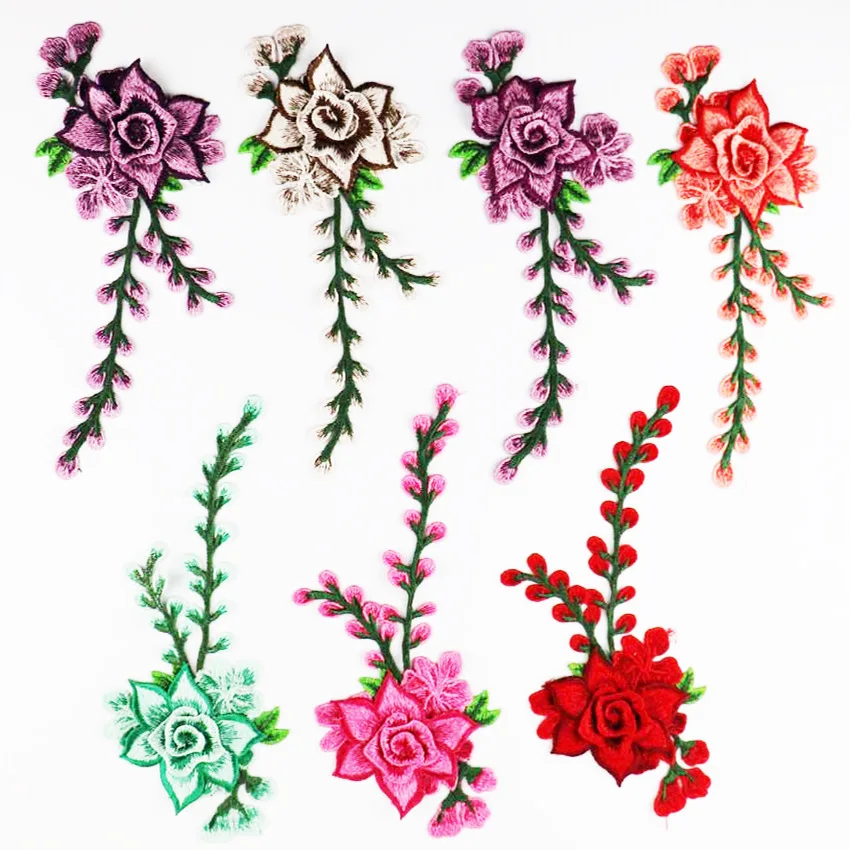 Embroidery lace cloth paste National denim clothing patch water-soluble three-dimensional pair of flowers | Аксессуары для одежды