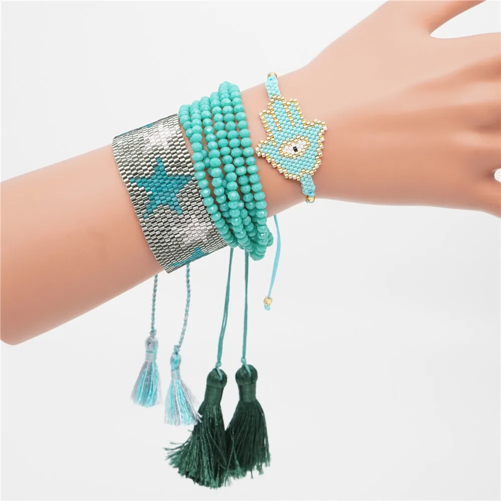 

Shinus MIYUKI Bracelet Evil Eye Delica Seed Beads Bracelets For Women Miyuki Bileklik Insta Fashion Boho Chic Style 2019 Girls