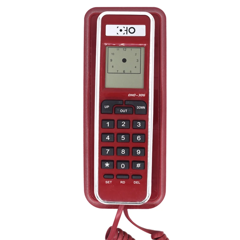 FSK/DTMF проводной телефон, Определитель номера, стационарные телефоны, модный удлинитель для телефона, для дома, офиса, отеля, черный, красный - Цвет: Brown