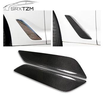 

SRXTZM Car Front Fender Side Air Vent Cover Trim Shark Gills Side Vent Sticker For BMW G30 5 Series Carbon Fiber Accessories 2pc