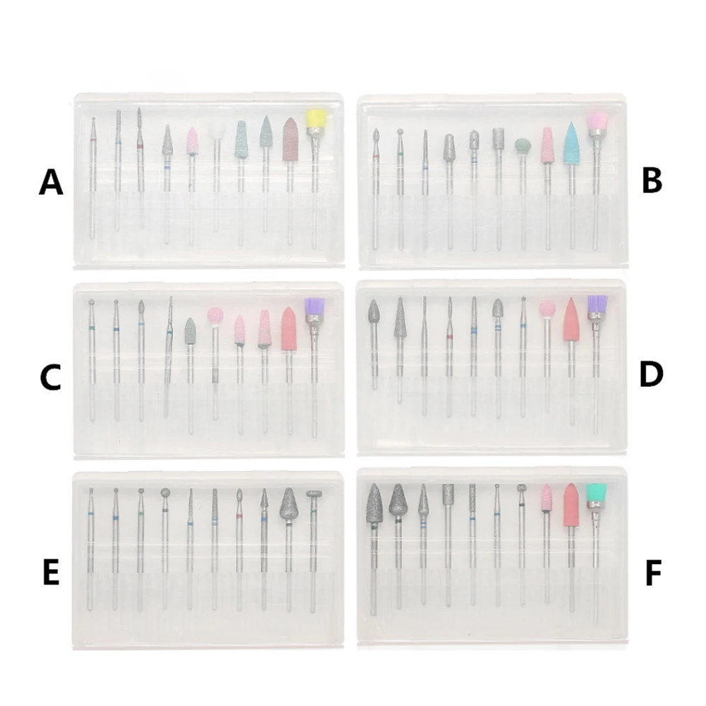 10 шт фрез для маникюра/педикюра комплект аксессуары для электротехнического оборудования для маникюр кутикула Фрезер Nail Art Гель для полировки инструмент Пилочки для ногтей