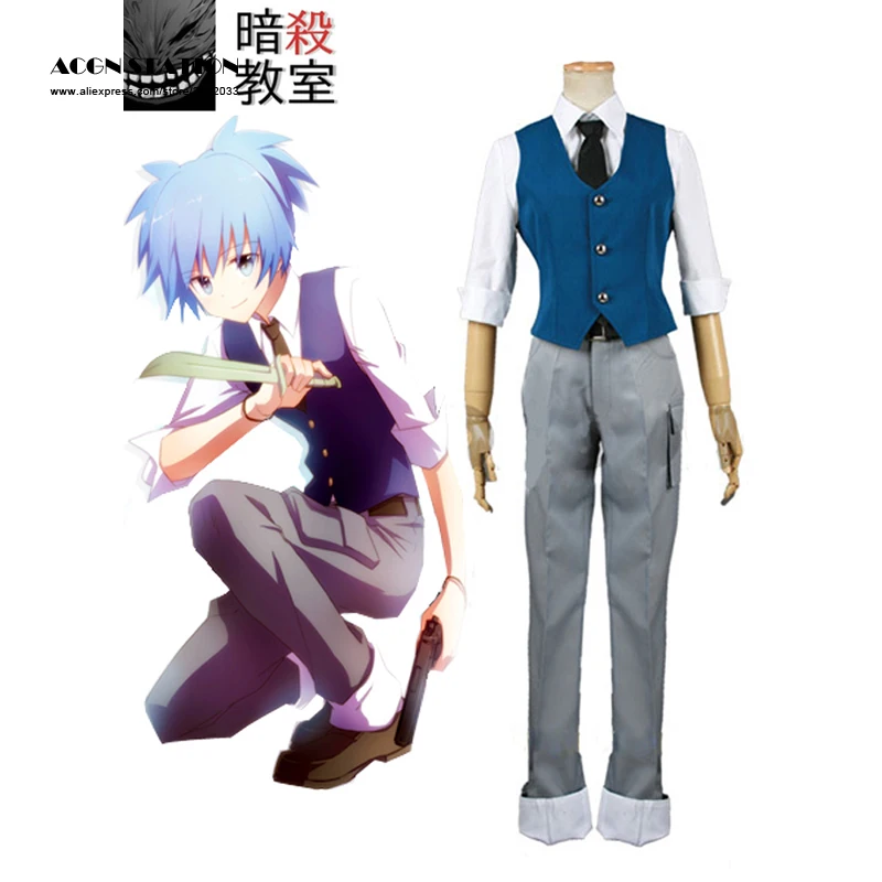 

Free Shipping Assassination Classroom Class 3-E Nagisa Shiota Suit Cosplay Costume