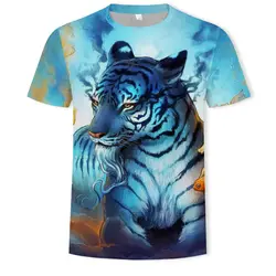 2019 новинка, футболка с принтом Тигра Животных Camiseta 3d введения футболки Мужская одежда Повседневная введение