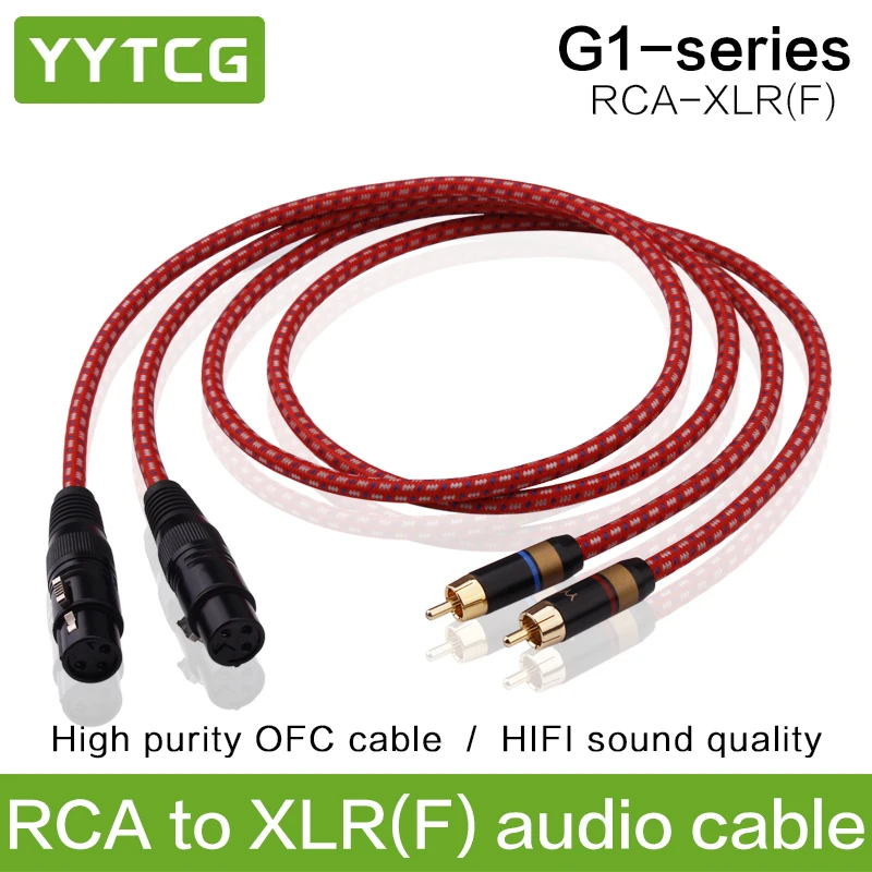 Аудио кабель YYTCG Hifi 2RCA папа к 2XLR мама Hi end 4N OFC Dual XLR двойному RCA аудиопровод|Кабели