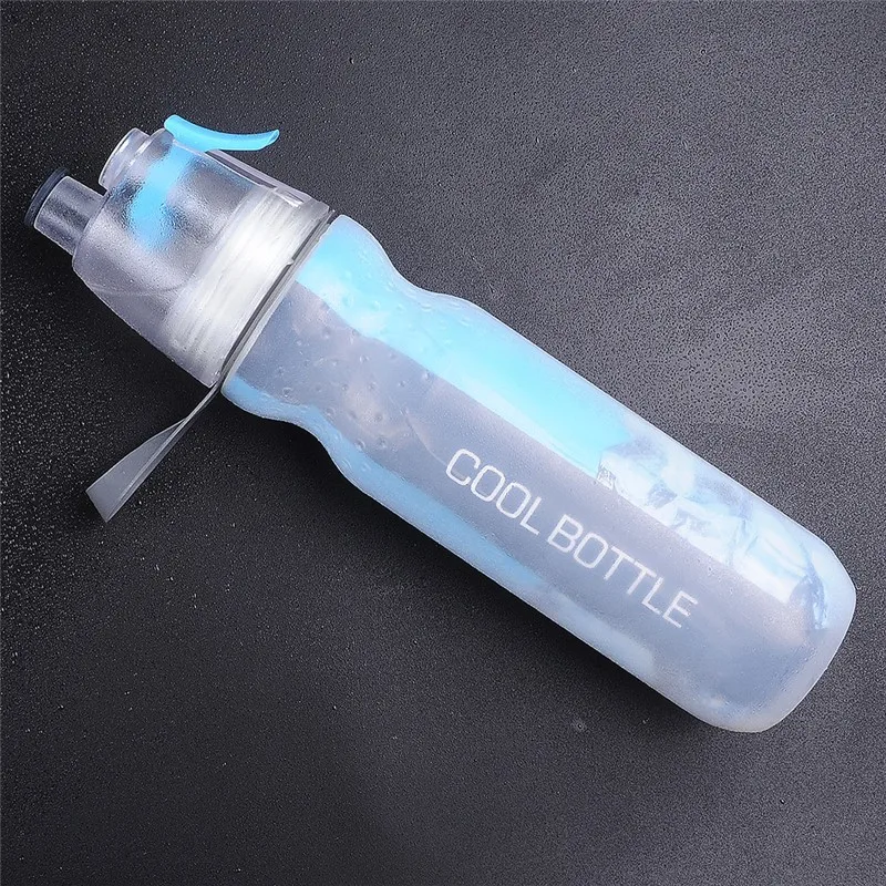 Новая бутылка для холодной воды, двухслойная Спортивная бутылка с распылителем, велосипедные бутылки, удобные портативные пластиковые бутылки для воды U0036