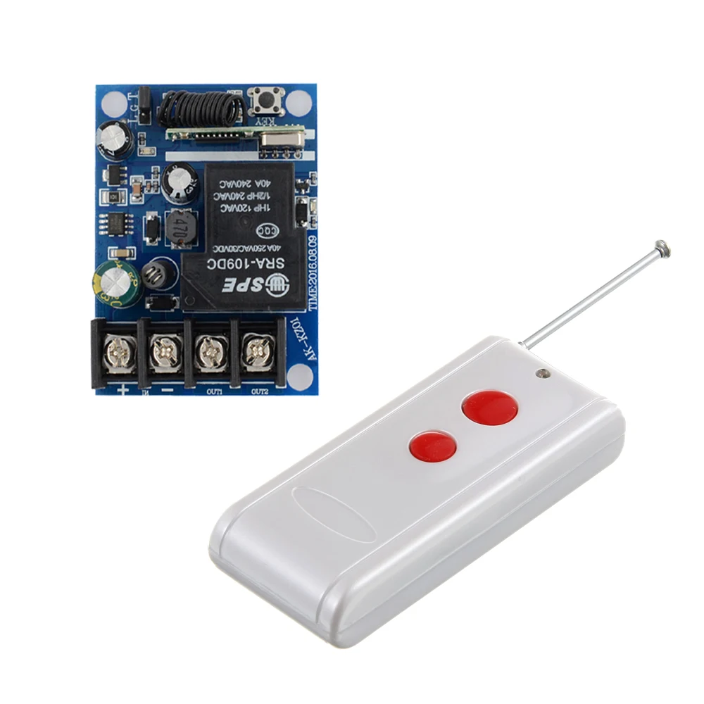 

DC 12V 24V 36V 48V Relay Receiver 40A RF Wireless Remote Control Switch System With Long Range Transmitter 315Mhz/433.92Mhz