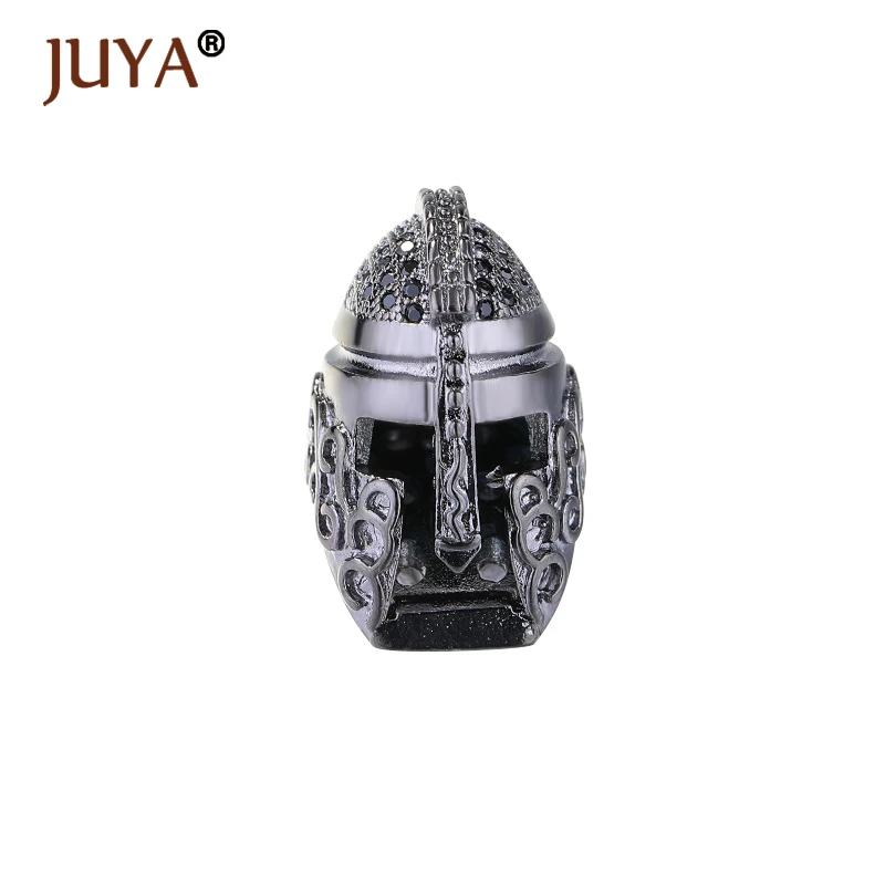 

Hansika Roman Knight Spartan Warrior Gladiator Helmet Rhinestone Copper Spacer Beads For DIY Men Beaded Bracelets Jewelry Making