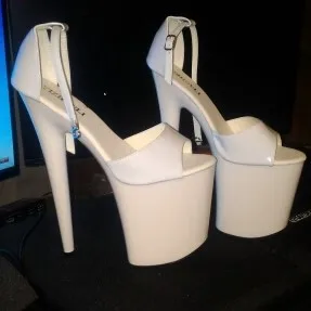 Women's shoes 20cm thin and waterproof platform Roman night club sandals, black banquet super high heel dancing shoes