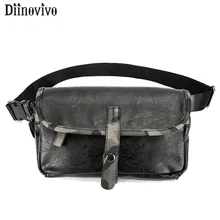 DIINOVIVO Camouflage Fanny Pack Leather Chest Bag Travel Female Bag Purse High Quality Waist Bags Unisex Coin Phone Bag WHDV1108