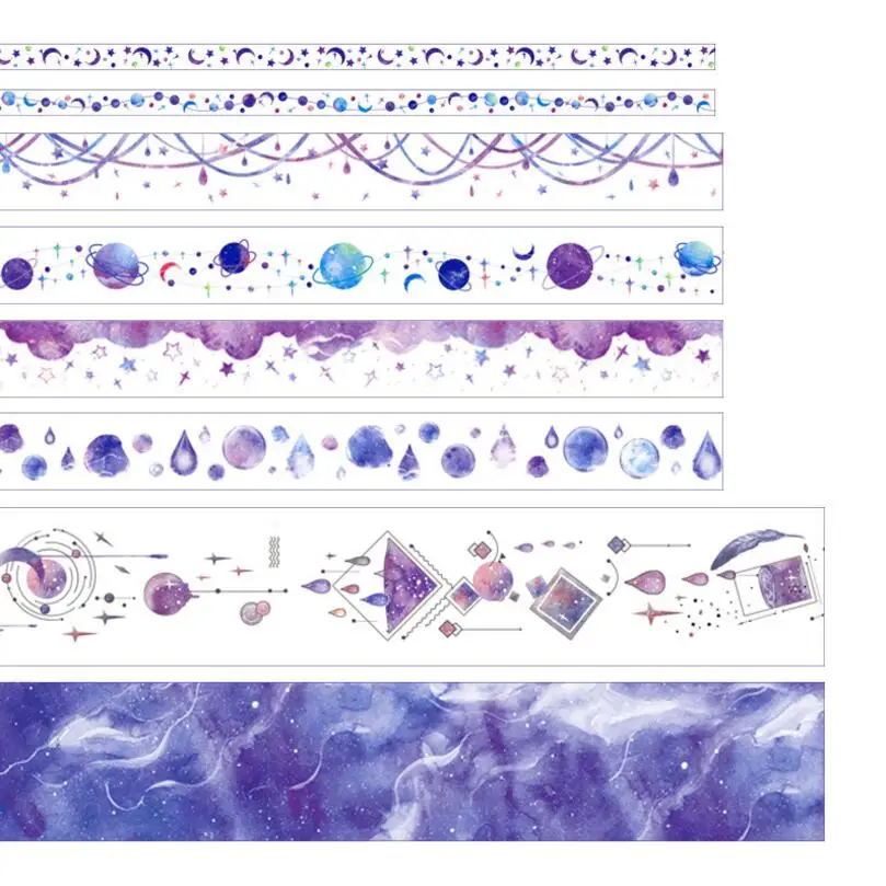 8 шт./лот океан звезды Планеты растения милые бумага маскировки васи клейкие ленты Комплект японская Канцелярия Kawaii Скрапбукинг поставки Стикеры