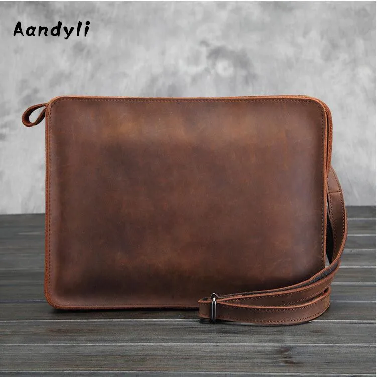 

Handmade Briefcase Genuine leather Men's Briefcase Women iPad bags