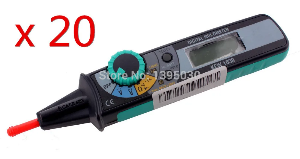 

20PCS/Lot KEW 1030 LCD Digital Compact Pen Type Multimeter DMM LCD Backlight Display With English Manual