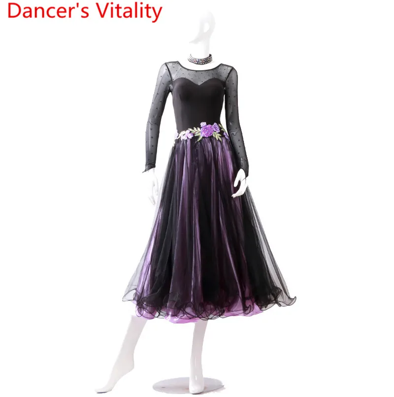 Новое Женское Платье для танцев женское бальное танцевальное платье для выступлений женское танцевальное платье вальс
