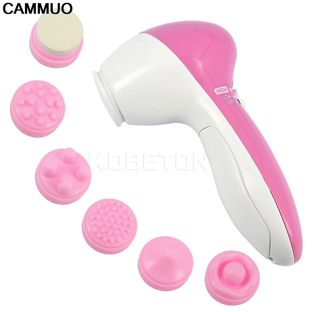 

1 Set 6 In 1 Electric Wash Face Machine Facial Pore Cleaner Body Cleaning Massage Mini Skin Beauty Massager Brush Wholesale