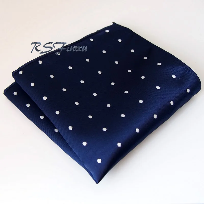 Wholesale Free Shipping Dots Blue White Silk Hanky 100 Mens Pocket