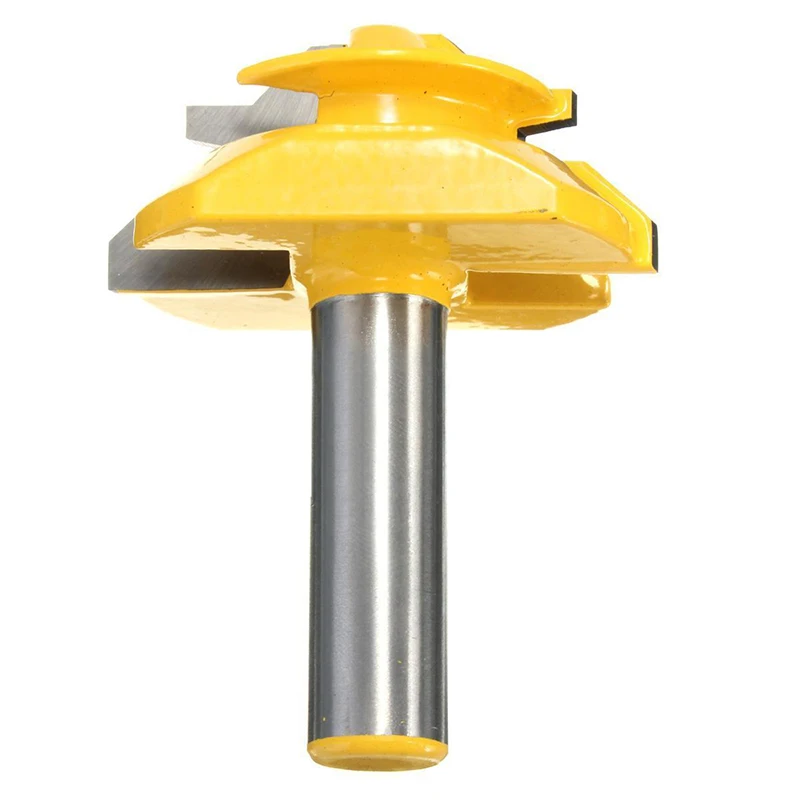 1pcs 45 degrees Medium Lock Miter Router Bit 1/2" Shank Joint Woodworking Cutter Tool