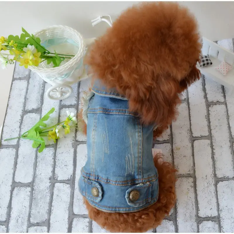 New Jean Puppy Denim Personalized Pet Cat Jeans Vest Coat Dog Jacket