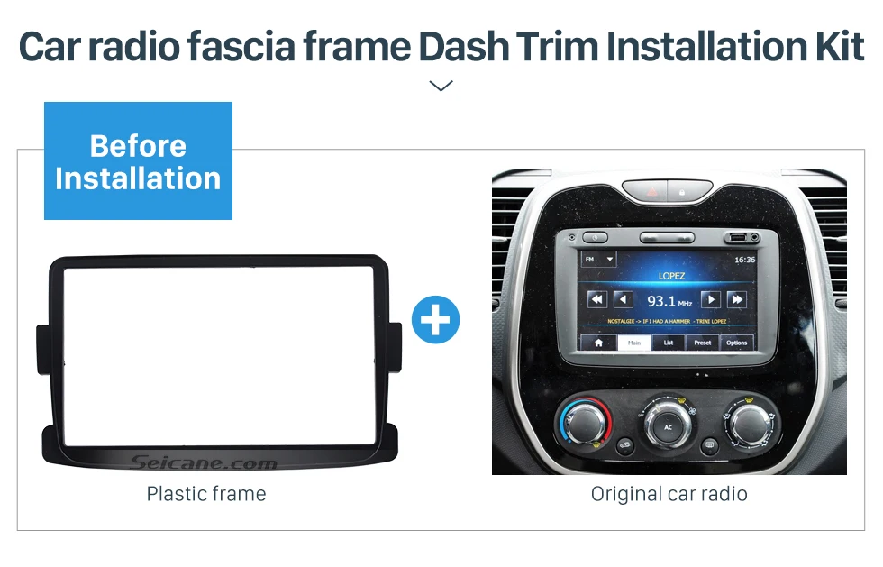 Seicane установка 2 Din Авто стерео интерфейс панель крышка комплект рамка фасции для 2012- RENAULT DUSTER SANDERO LOGAN