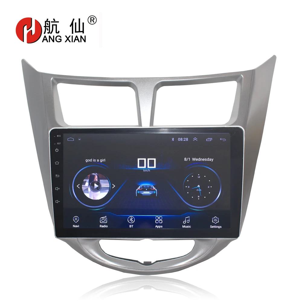 

HANG XIAN 9" Quadcore Android 8.1 Car radio for Hyundai Solaris Accent Verna car dvd player GPS navigation car multimedia