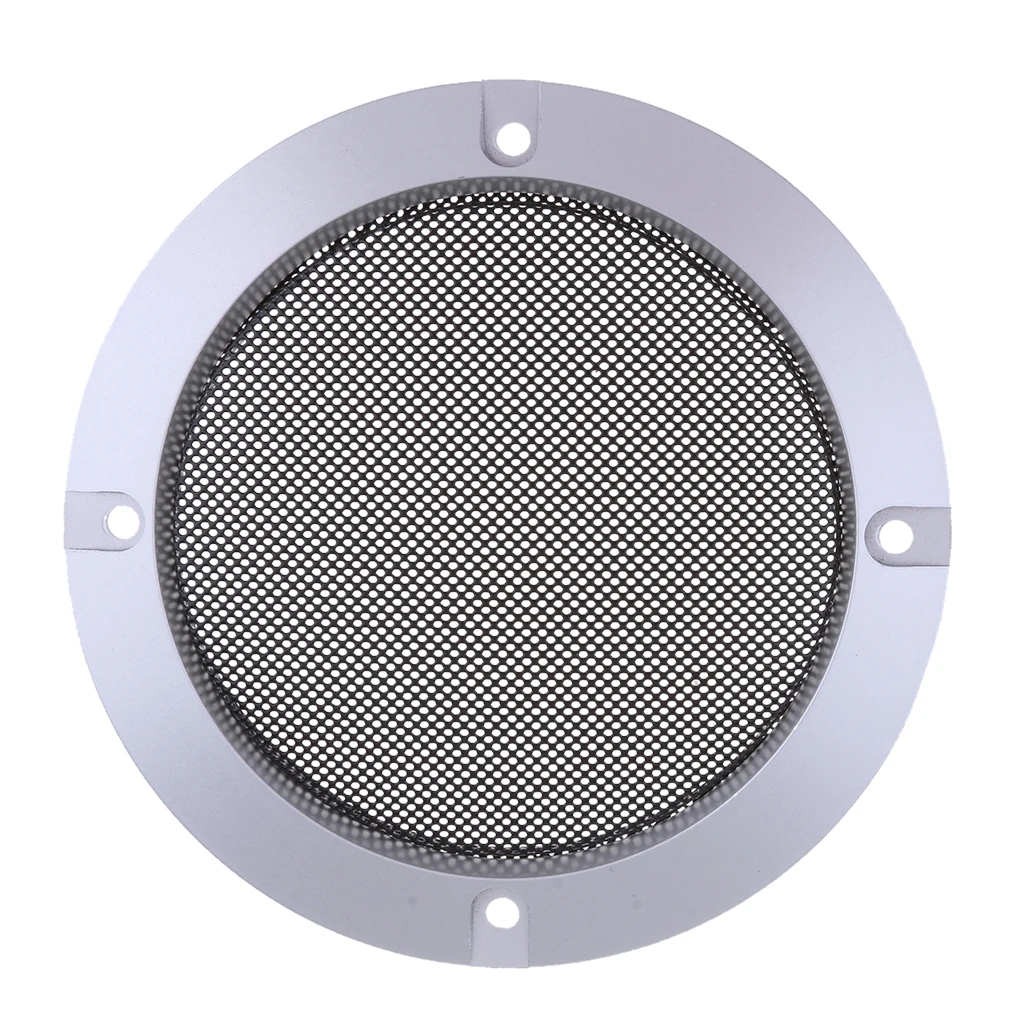 4 Inch Speaker Grills Cover Case with 4 pcs Screws for Speaker Mounting Home Audio DIY -124mm Outer Diameter Silver
