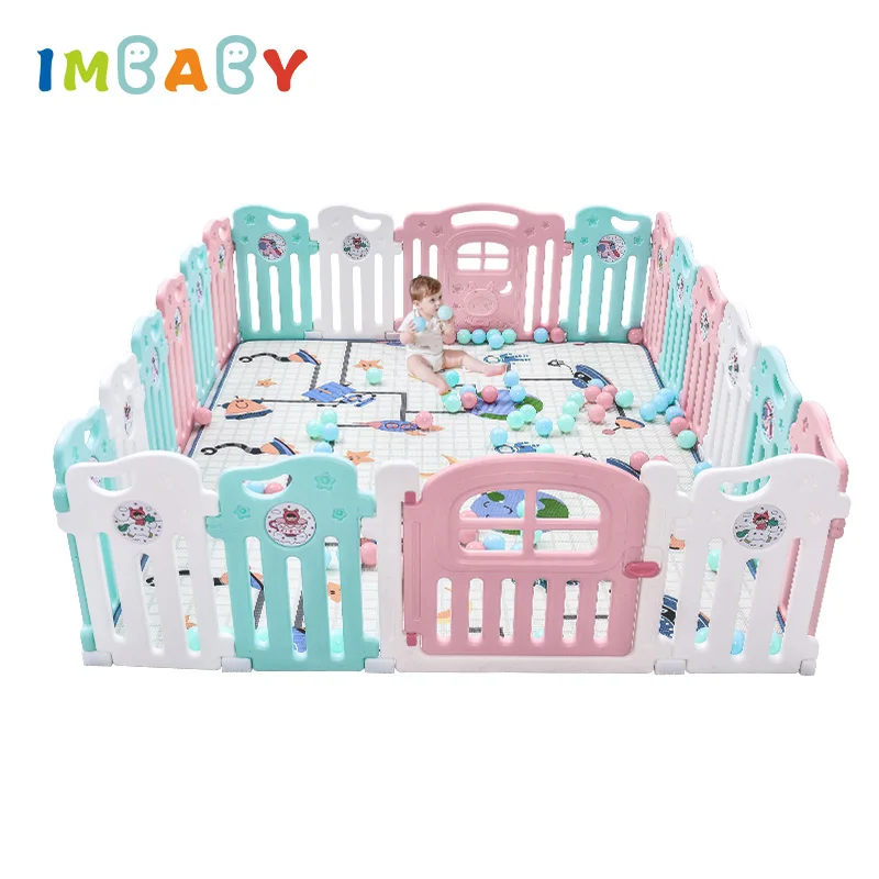 

IMBABY Playpens 8pcs/14pcs/18pcs/22pcs Fence High Quality Child Safety Fences Home Crawling Baby Stalls Indoor Fence Playground