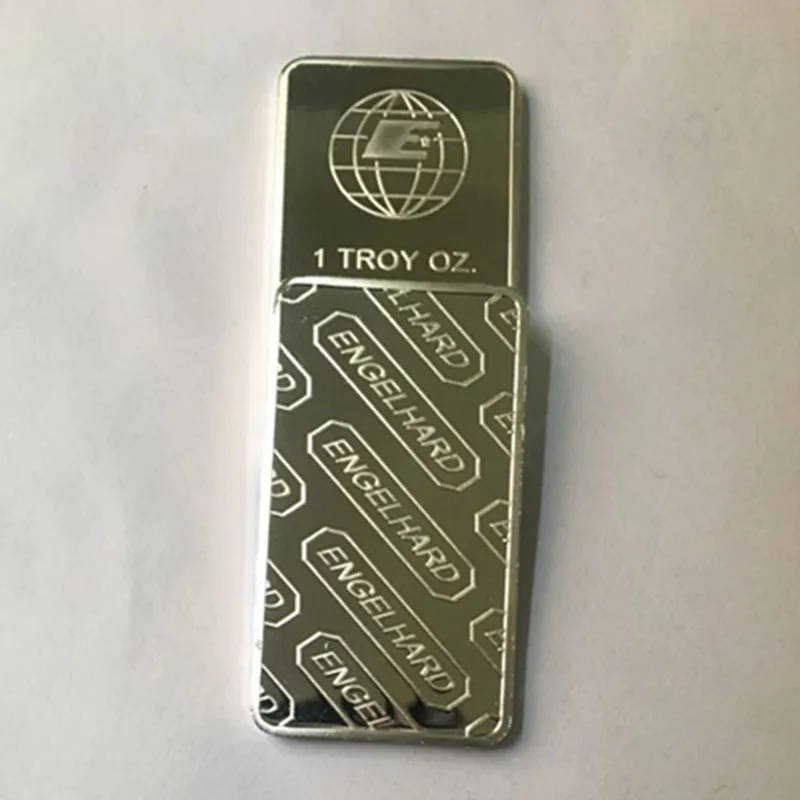 50 шт. Новый Engelhard земли 1 унц. тонкой с серебряным покрытием знак 50x28mm сувенирная монета бар