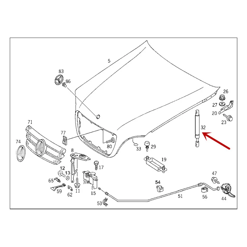 1638800029mercedes-benzW163 ML230 ML270 ML320 ML350 ML430 55 AMG 1998-2005 капот автомобиля капот газовые стойки Лифт поддерживает шок стойки для