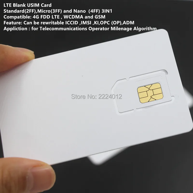 10PCS Writable Programmable Blank SIM USIM Card 4G LTE WCDMA GSM Nano Micro SIM Card 2FF 3FF 4FF for Telecom Operator