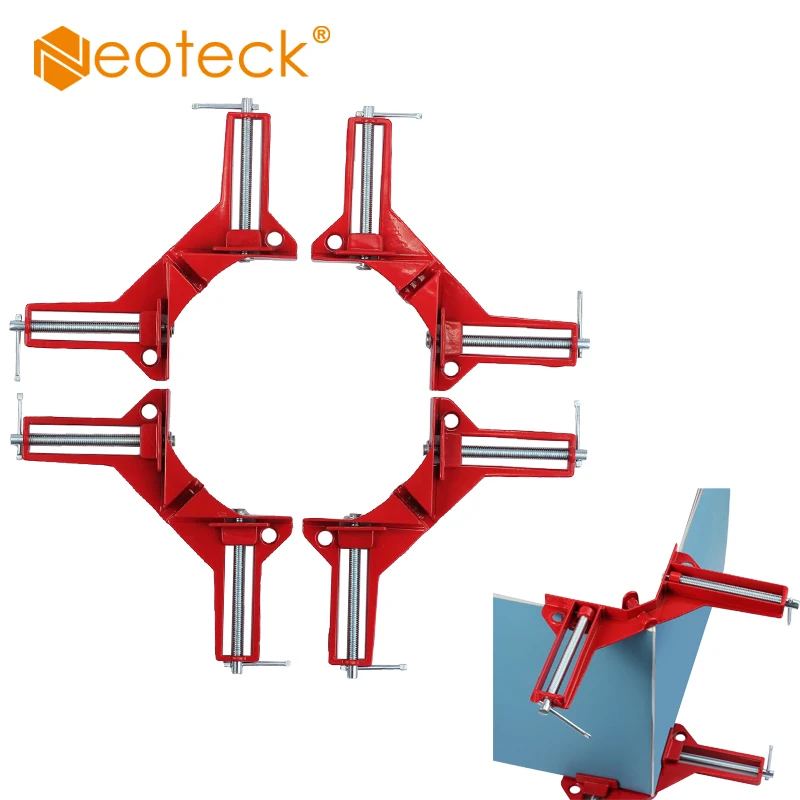 

Neoteck 4 PCS High quality 90°Degree Right Angle Picture Frame Corner Clamp Holder Aluminium Alloy Clamps Photo Clip Tool