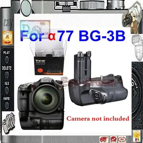 

Camera DSLR Battery Power Holder Grip As BG-3B For SONY Alpha SLT-A77 A77 A77V A77II Mark II as VG-C77AM PM020