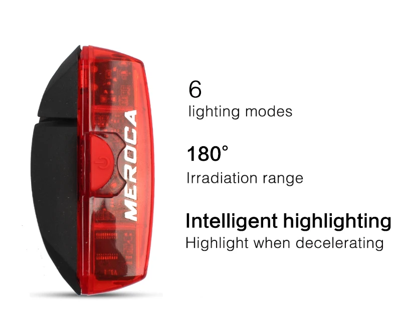 Flash Deal MEROCA Bike Bicycle Lamp100 LM Rechargeable LED USB COB Mountain Bike Tail Light Taillight MTB Safety Warning Bicycle Rear Light 2