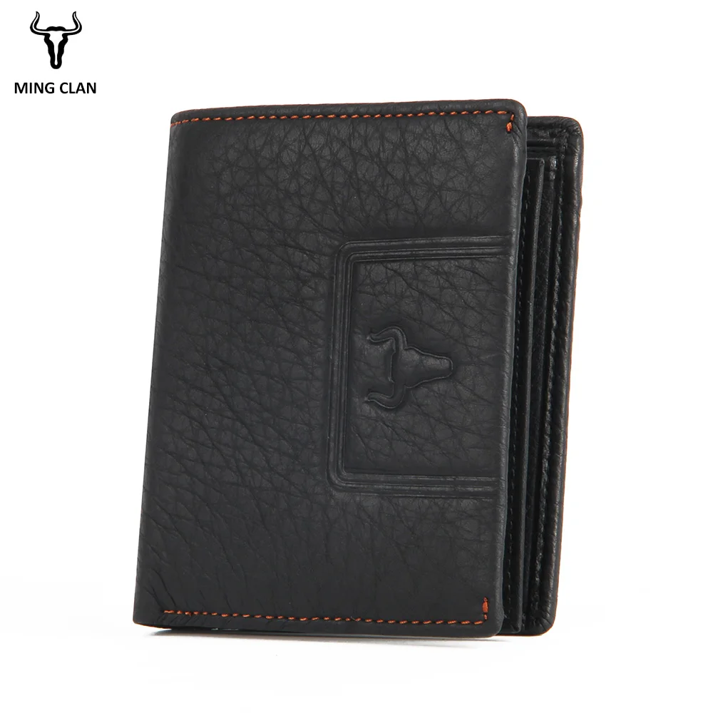 

Mingclan Wallet Men 100% Genuine Leather Short Male Wallet Vintage Cow Leather Casual Man Wallets Purse Standard Card Holders