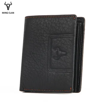 

Mingclan Wallet Men 100% Genuine Leather Short Male Wallet Vintage Cow Leather Casual Man Wallets Purse Standard Card Holders