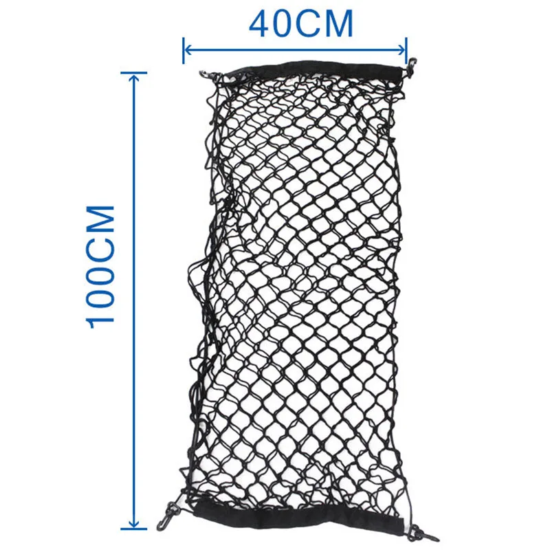 

MAYITR Car Rear Trunk Nylon Cargo Net Mesh Storage Organizer Luggage Net For Car Hatchback with Mount Screw Black 40*100cm