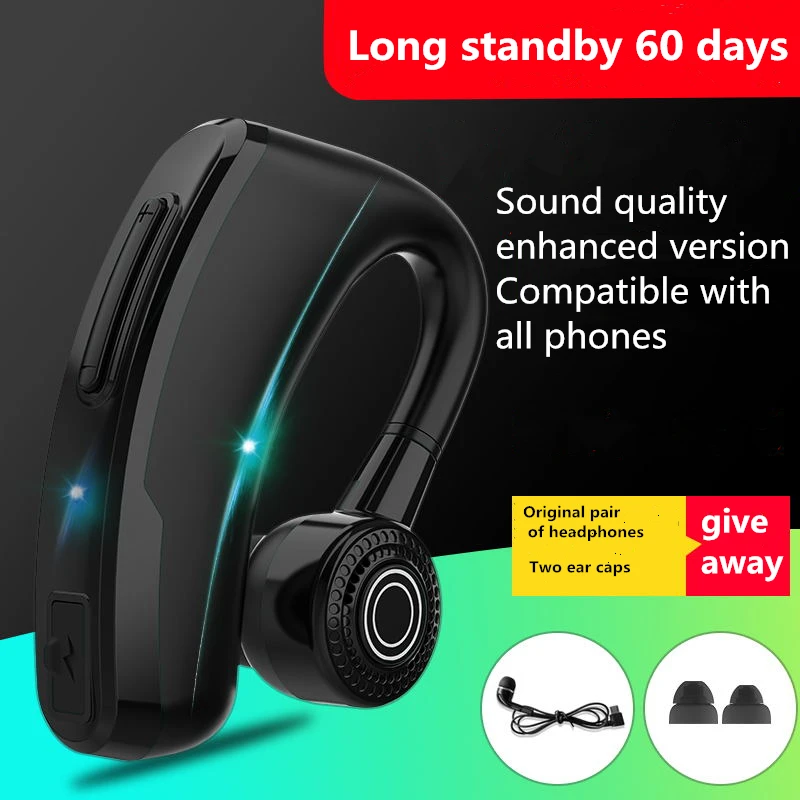 

V10 Business Bluetooth Headphone Fast Charging Driver Handsfree Earphone with Mic Voice command Noise Cancelling For ALL PHONE