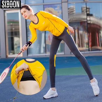 

3 PCS Women Yoga Suit Long Sleeve Sport Shirt+Bra+Pants Sportswear Absorb Sweat Running Gym Fitness Workout Yoga Set