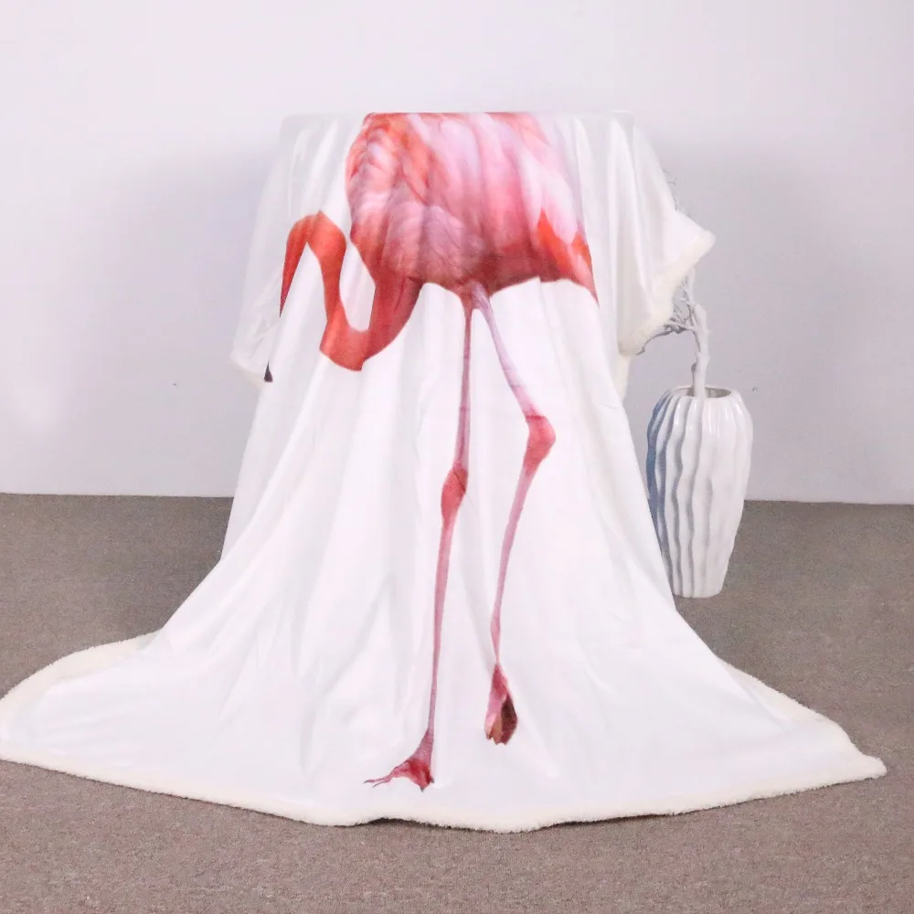 

Girly Velvet Plush Ultra Soft Throw Blanket Adorable Flamingo Pattern Sherpa Throw Blanket Animal Printed Washable