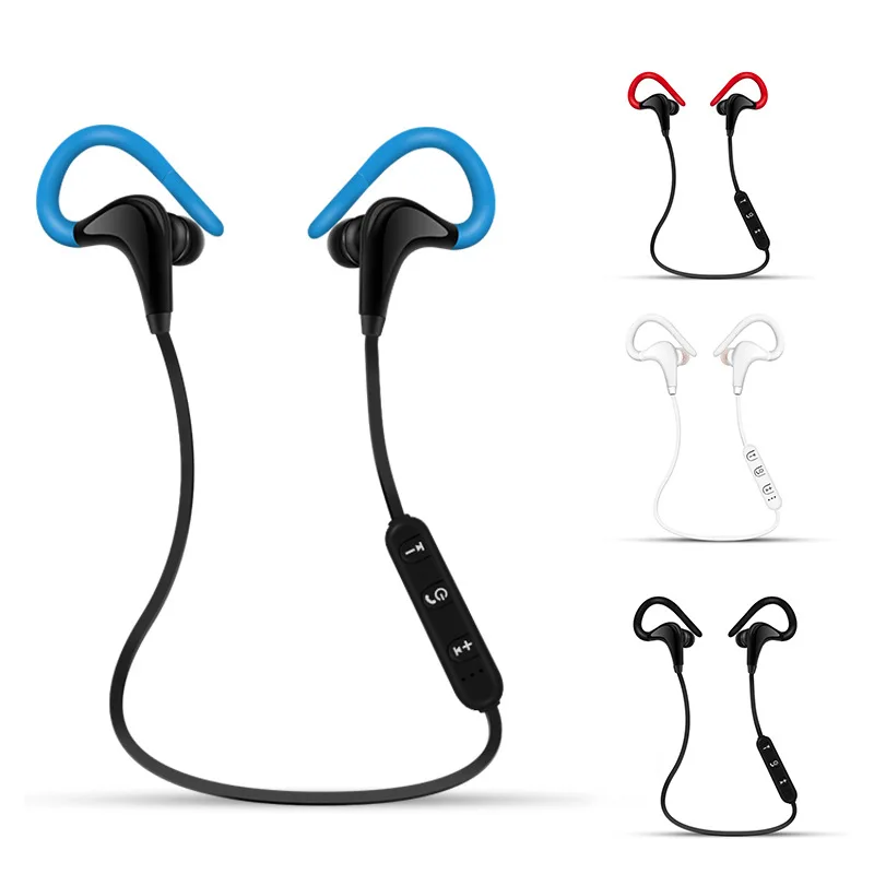Беспроводные Bluetooth наушники спортивные свободные руки с крючком красная