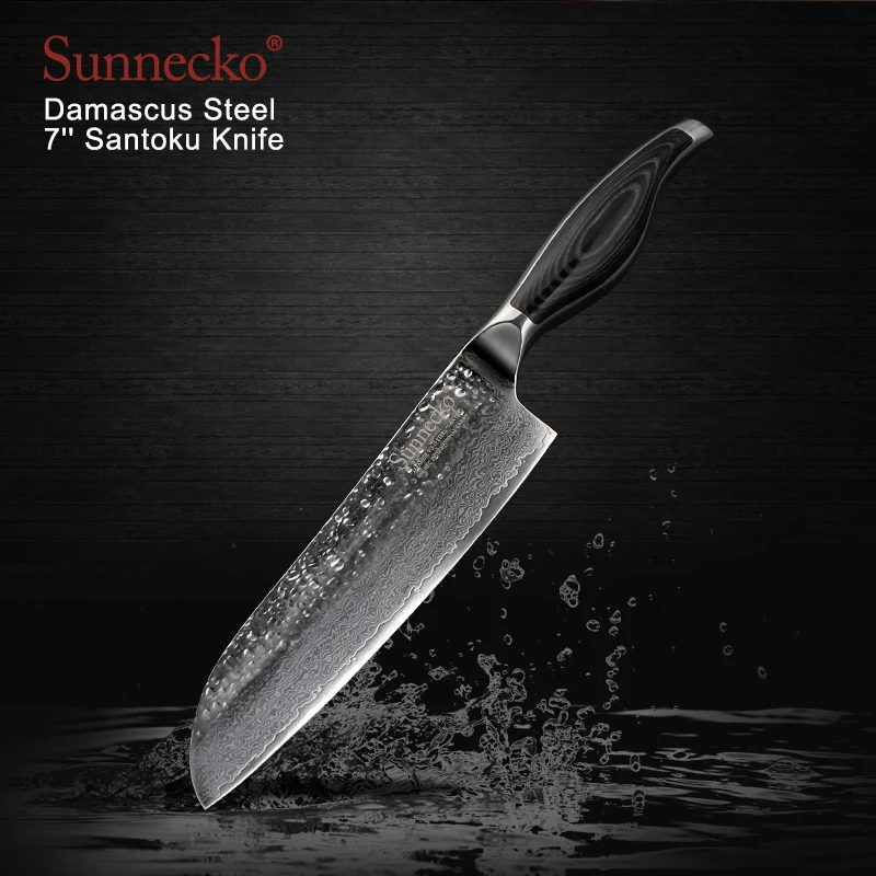 SUNNECKO дамасский шеф повар Santoku обвалочный нож японский VG10 стальные лезвия