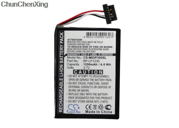 Аккумулятор Cameron Sino 1250 мАч для Tansonic PNA 6000 Typhoon MyGuide 3500 Go Yakumo Delta X 5BT | Электроника