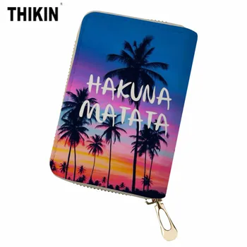 

THIKIN Landscape Print PU Leather Credit Card Holder Ladies Card Protect Cover Driving License Cover Women Card ID Holder Custom
