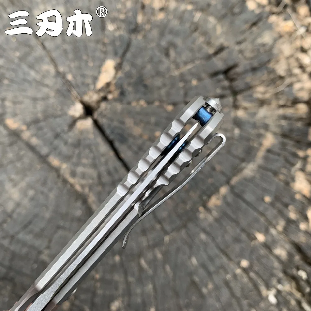 Sanrenmu 9008-TZ TC4 Titanium Pocket Folding Blade Knife 12C27 Blade Outdoor Camping Survival Hunting Tactical Fishing Tool EDC
